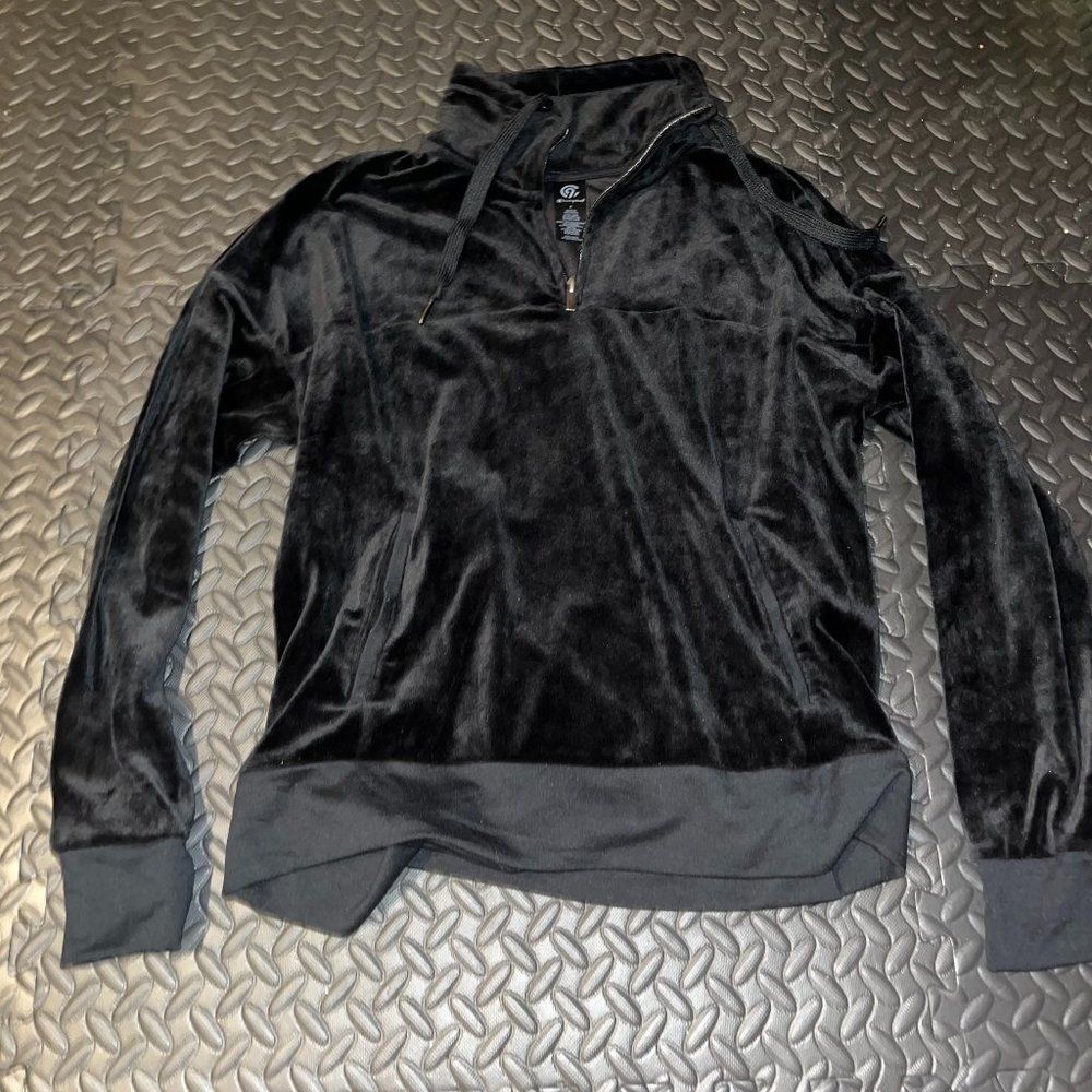 champion velvet quarter zip size medium